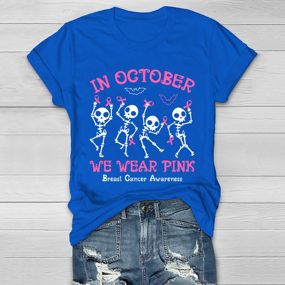In October We Wear Pink Halloween Healthwear T-shirt