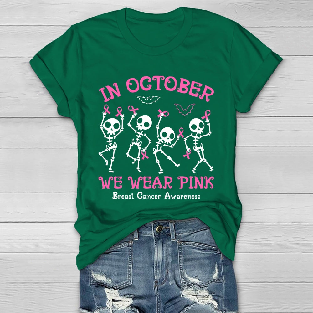 In October We Wear Pink Halloween Healthwear T-shirt