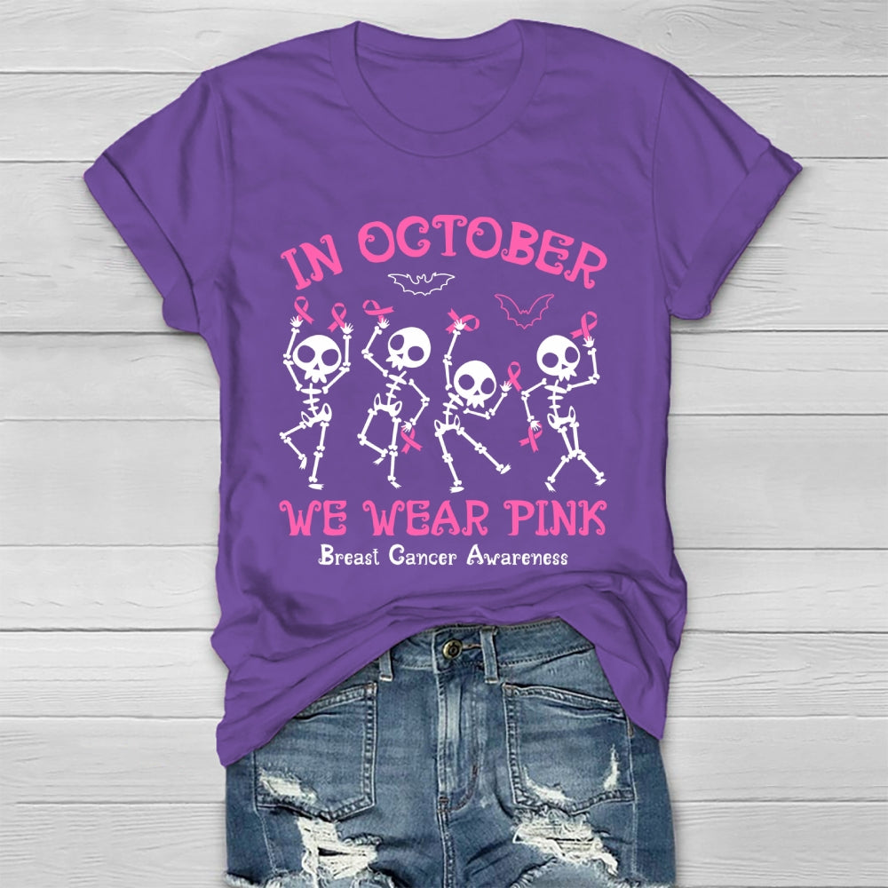 In October We Wear Pink Halloween Healthwear T-shirt
