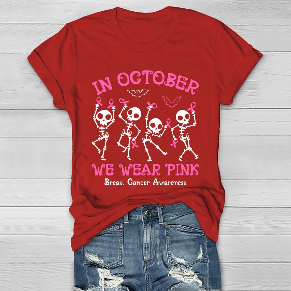 In October We Wear Pink Halloween Healthwear T-shirt
