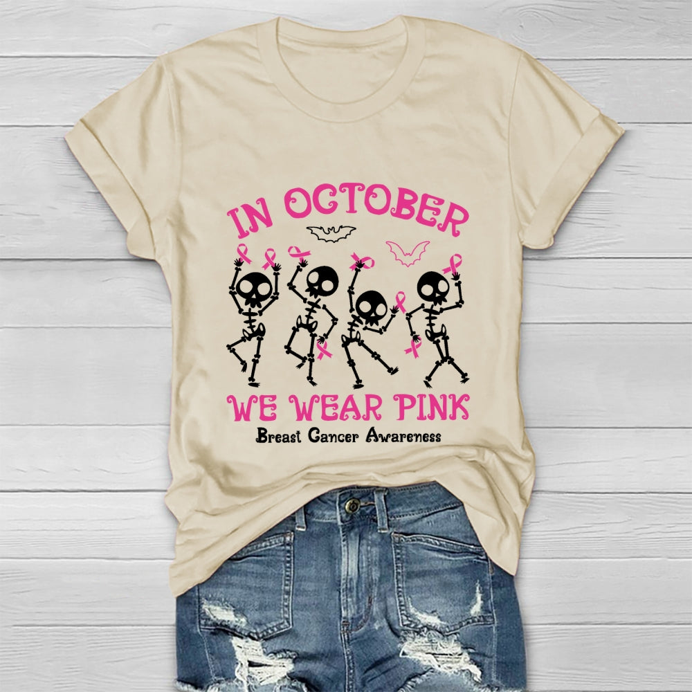 In October We Wear Pink Halloween Healthwear T-shirt