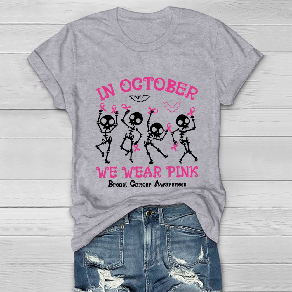 In October We Wear Pink Halloween Healthwear T-shirt
