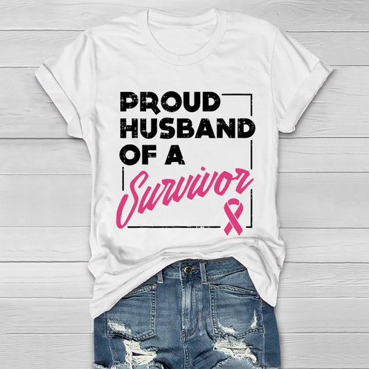 Proud Husband Of Survivor Breast Cancer Healthwear T-shirt