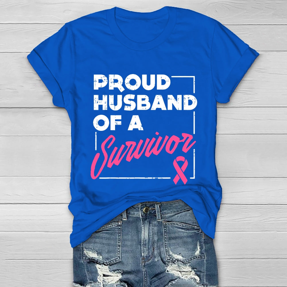 Proud Husband Of Survivor Breast Cancer Healthwear T-shirt