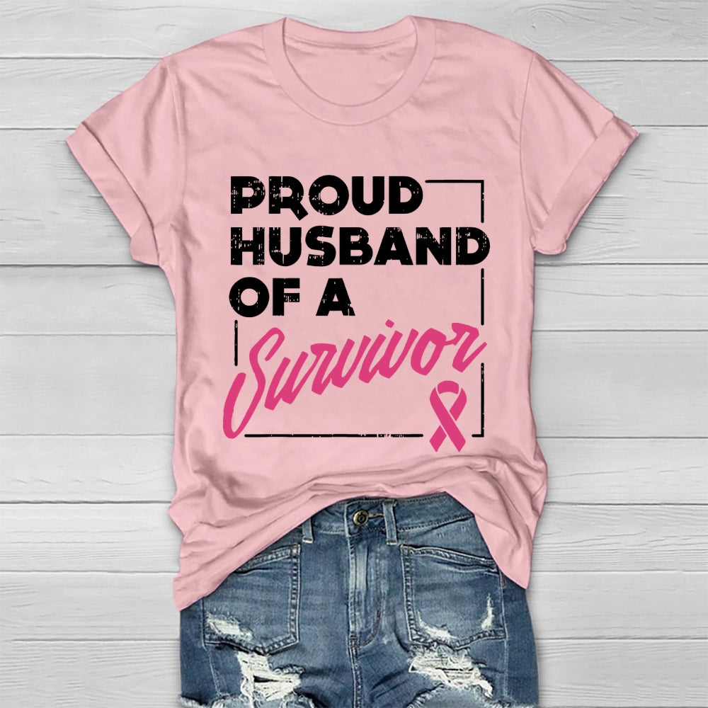 Proud Husband Of Survivor Breast Cancer Healthwear T-shirt