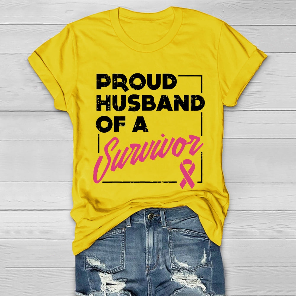 Proud Husband Of Survivor Breast Cancer Healthwear T-shirt