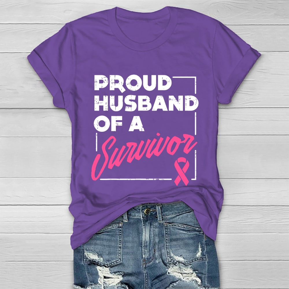 Proud Husband Of Survivor Breast Cancer Healthwear T-shirt