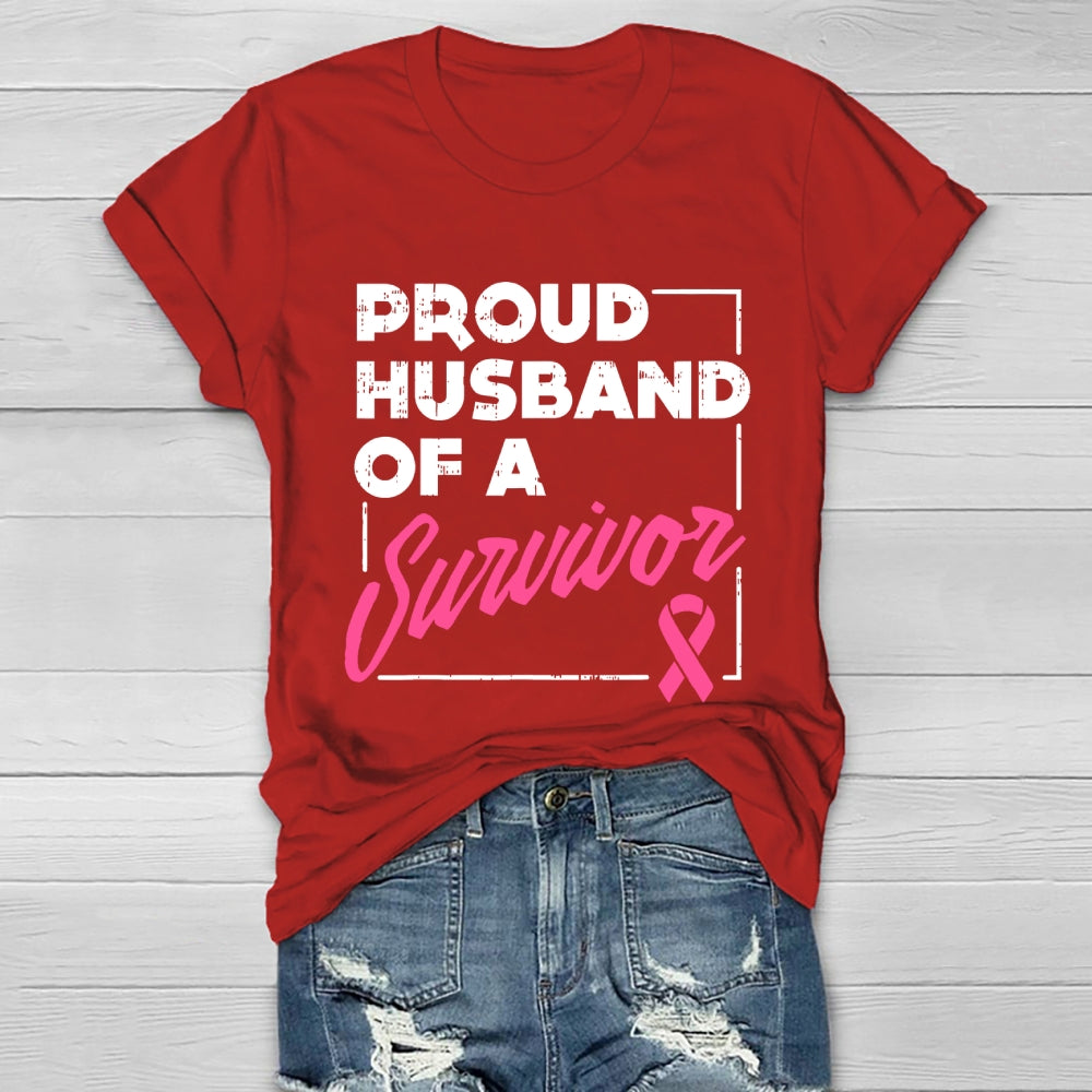 Proud Husband Of Survivor Breast Cancer Healthwear T-shirt