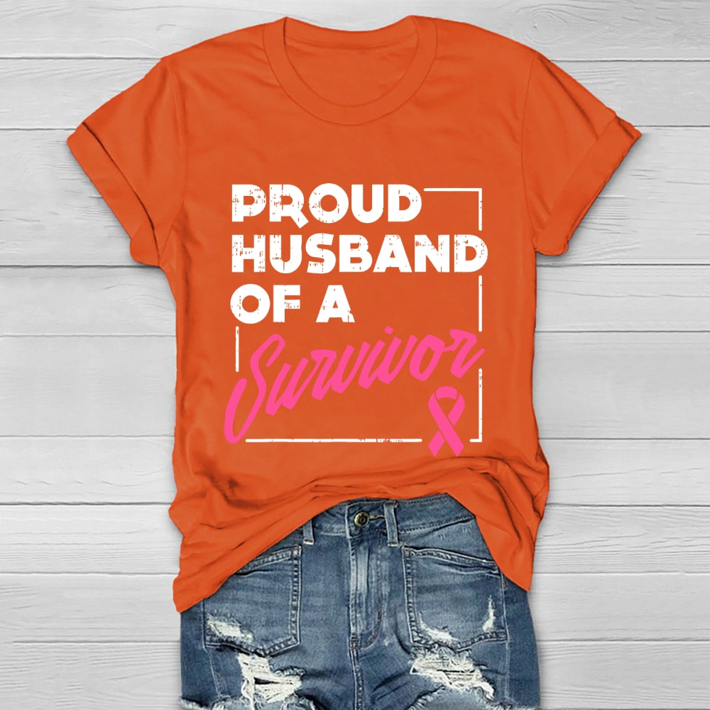 Proud Husband Of Survivor Breast Cancer Healthwear T-shirt