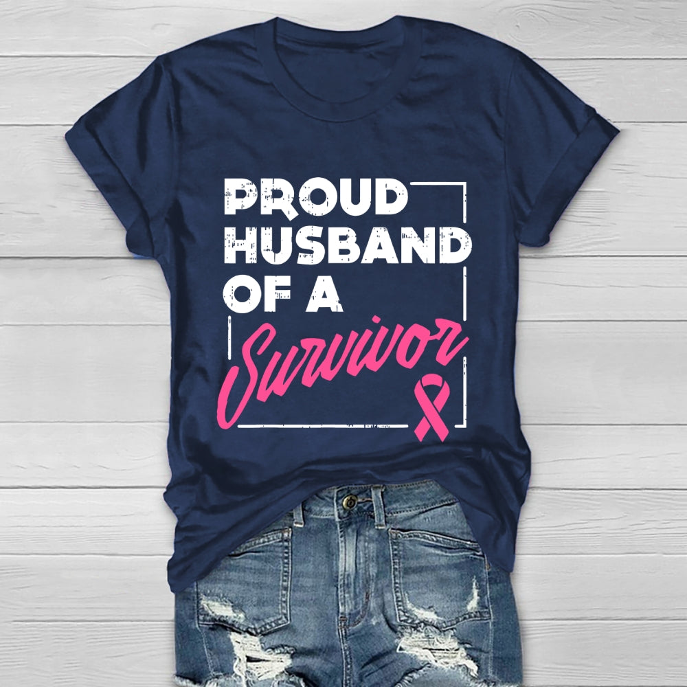 Proud Husband Of Survivor Breast Cancer Healthwear T-shirt
