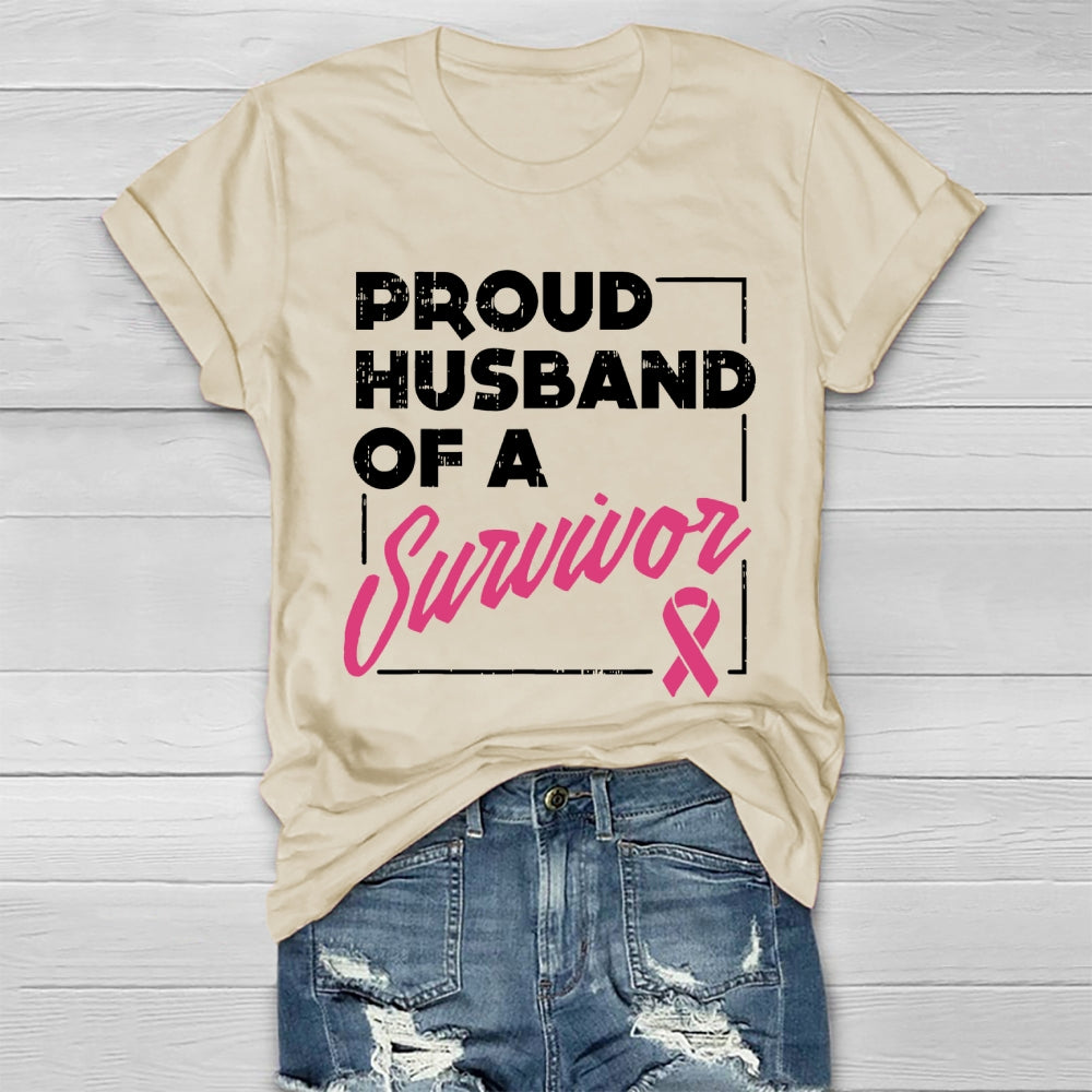 Proud Husband Of Survivor Breast Cancer Healthwear T-shirt