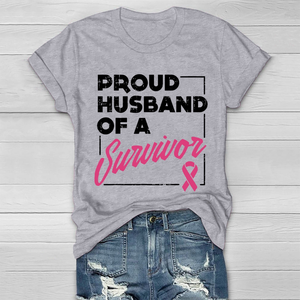 Proud Husband Of Survivor Breast Cancer Healthwear T-shirt