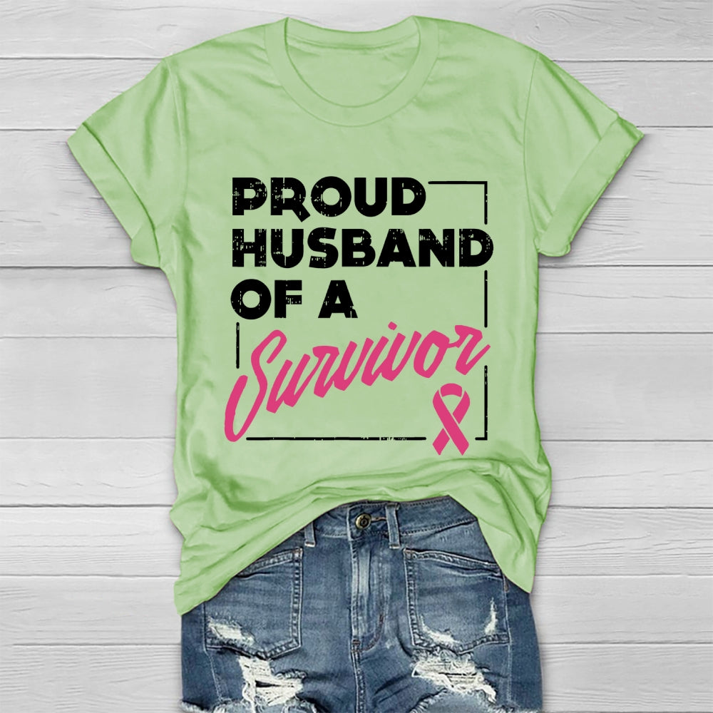 Proud Husband Of Survivor Breast Cancer Healthwear T-shirt