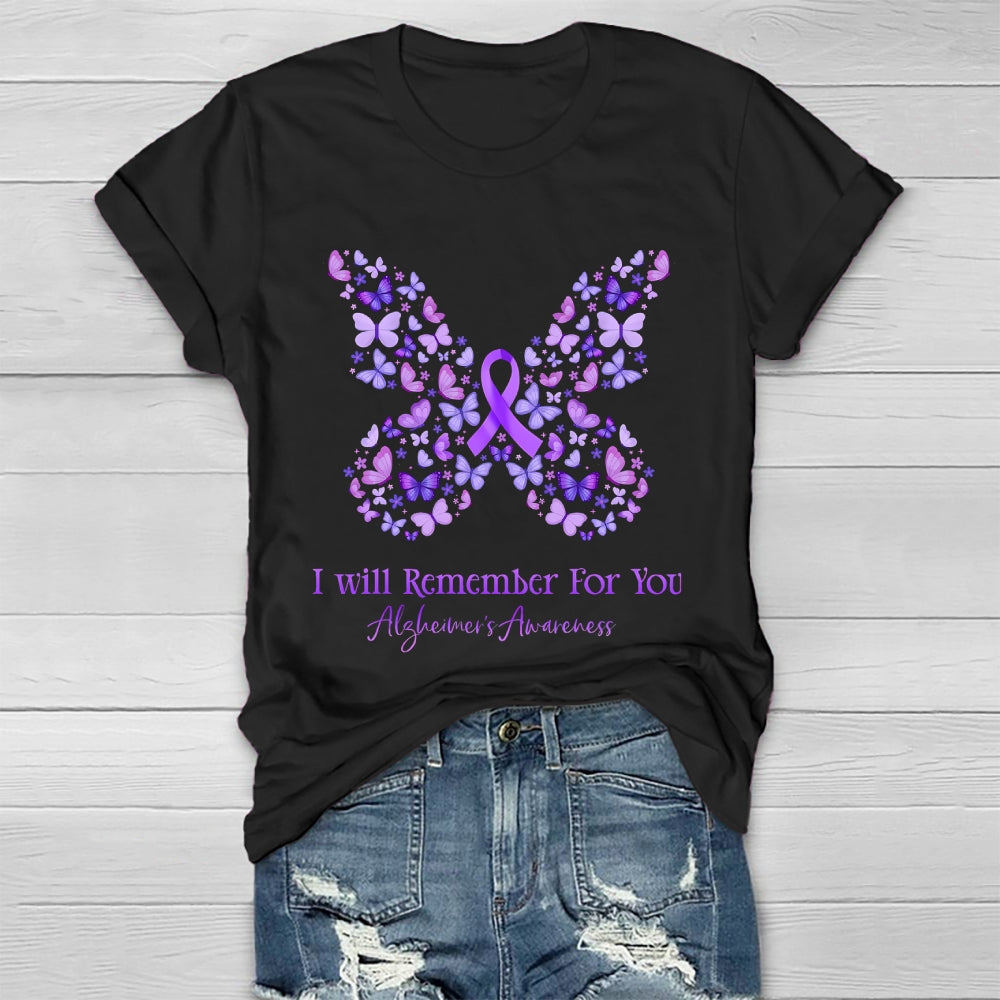 I Will Remember For You Alzheimer’s Awareness  Healthwear T-shirt
