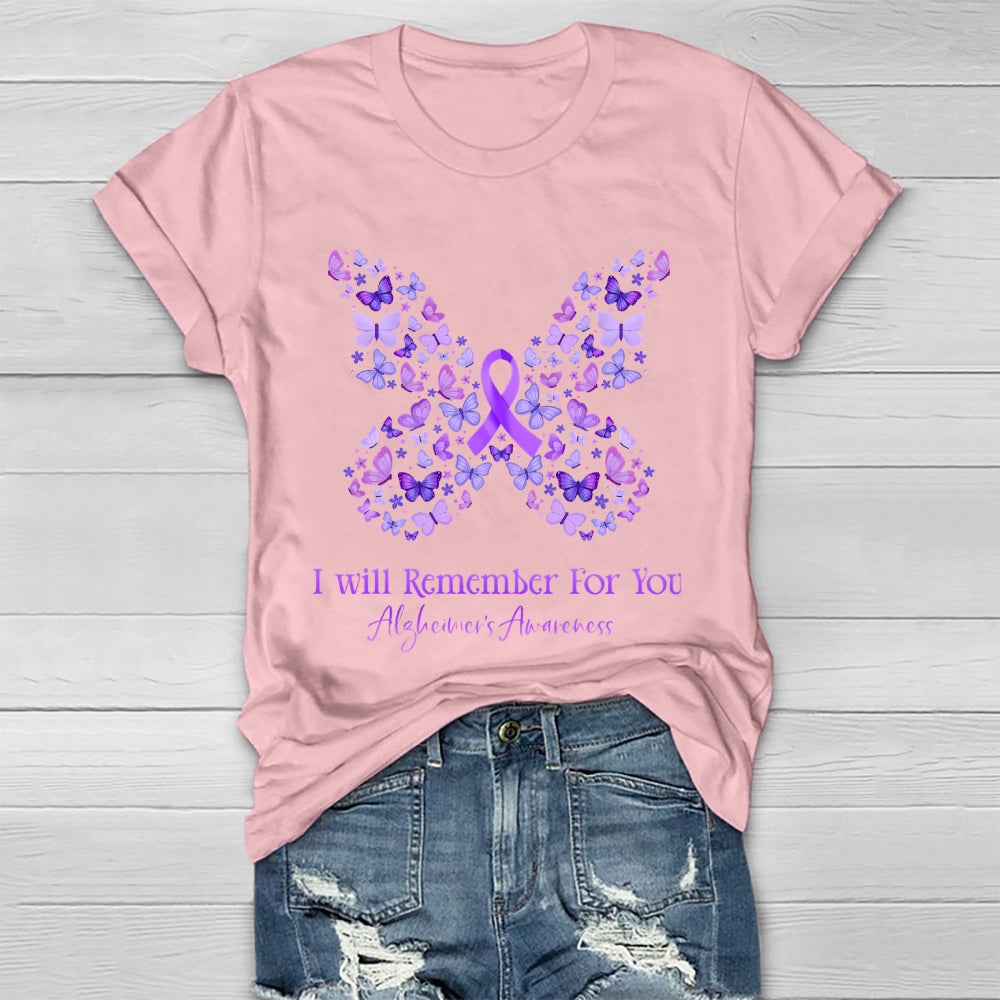 I Will Remember For You Alzheimer’s Awareness  Healthwear T-shirt