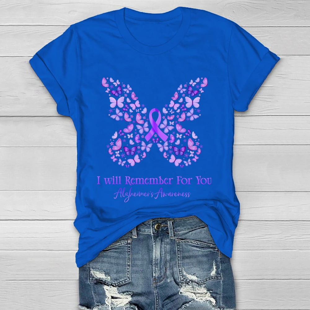 I Will Remember For You Alzheimer’s Awareness  Healthwear T-shirt