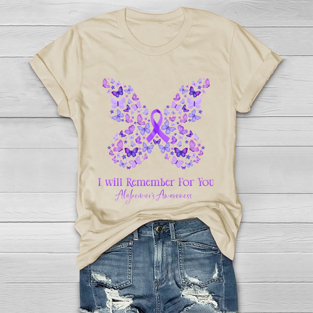 I Will Remember For You Alzheimer’s Awareness  Healthwear T-shirt