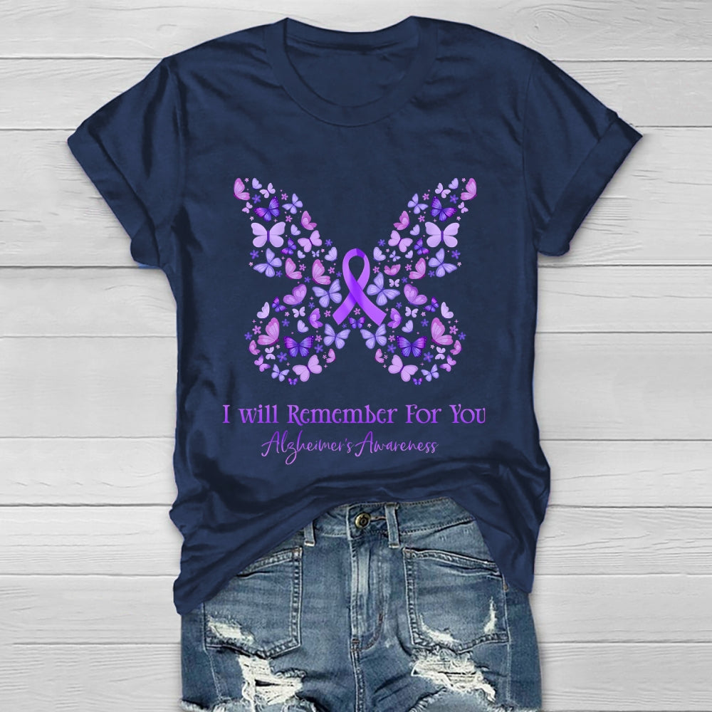 I Will Remember For You Alzheimer’s Awareness  Healthwear T-shirt