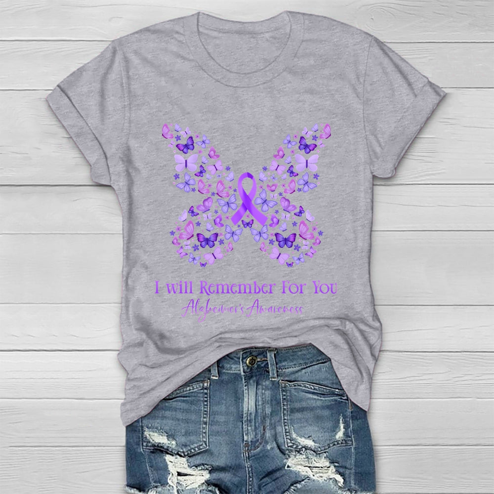 I Will Remember For You Alzheimer’s Awareness  Healthwear T-shirt
