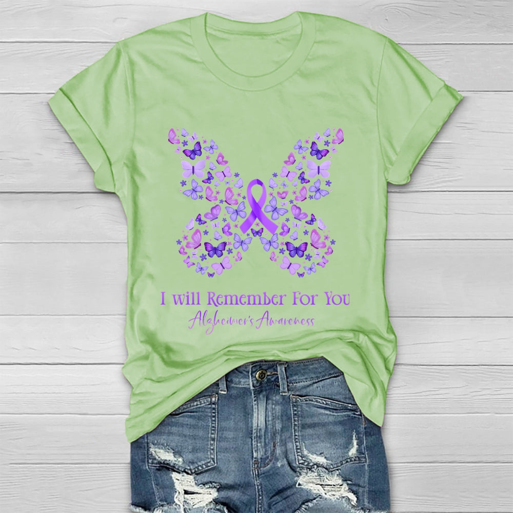 I Will Remember For You Alzheimer’s Awareness  Healthwear T-shirt