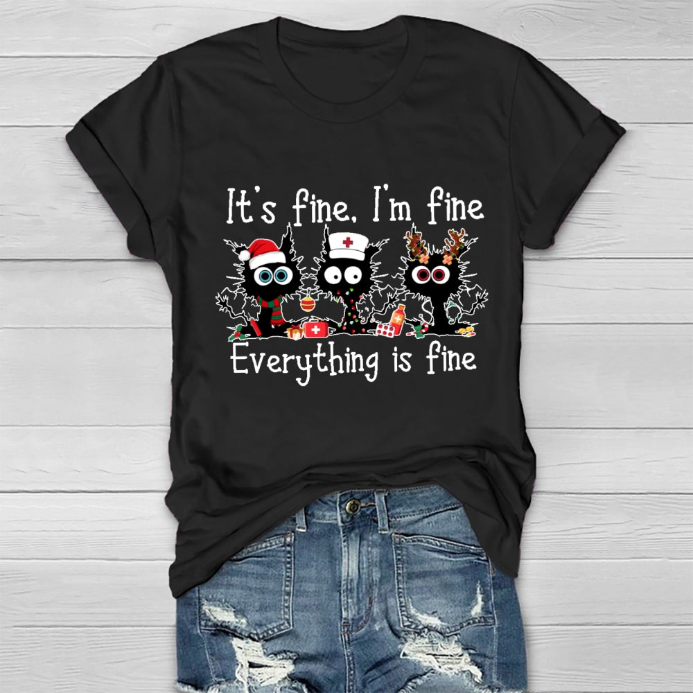 It'S Fine I'M Fine Everythig Is Fine Christmas Healthwear T-Shirt