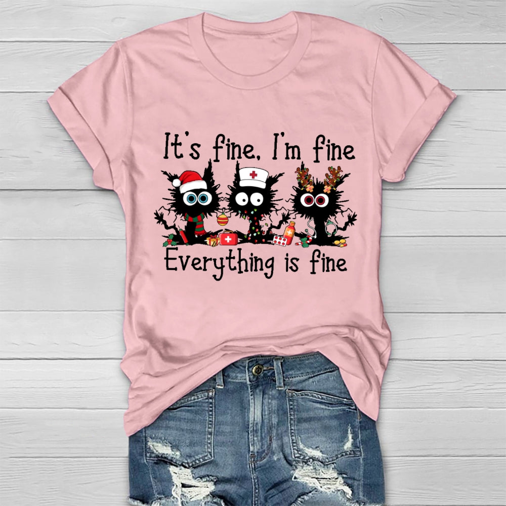 It'S Fine I'M Fine Everythig Is Fine Christmas Healthwear T-Shirt