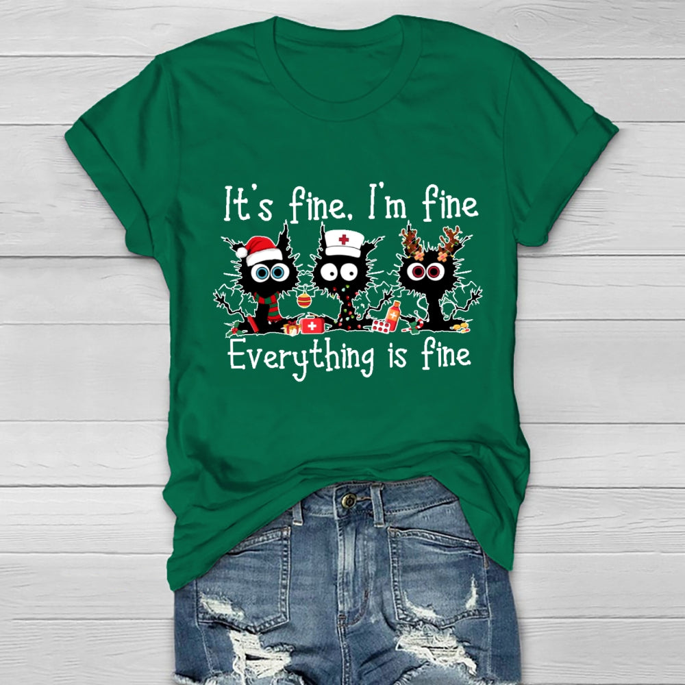It'S Fine I'M Fine Everythig Is Fine Christmas Healthwear T-Shirt