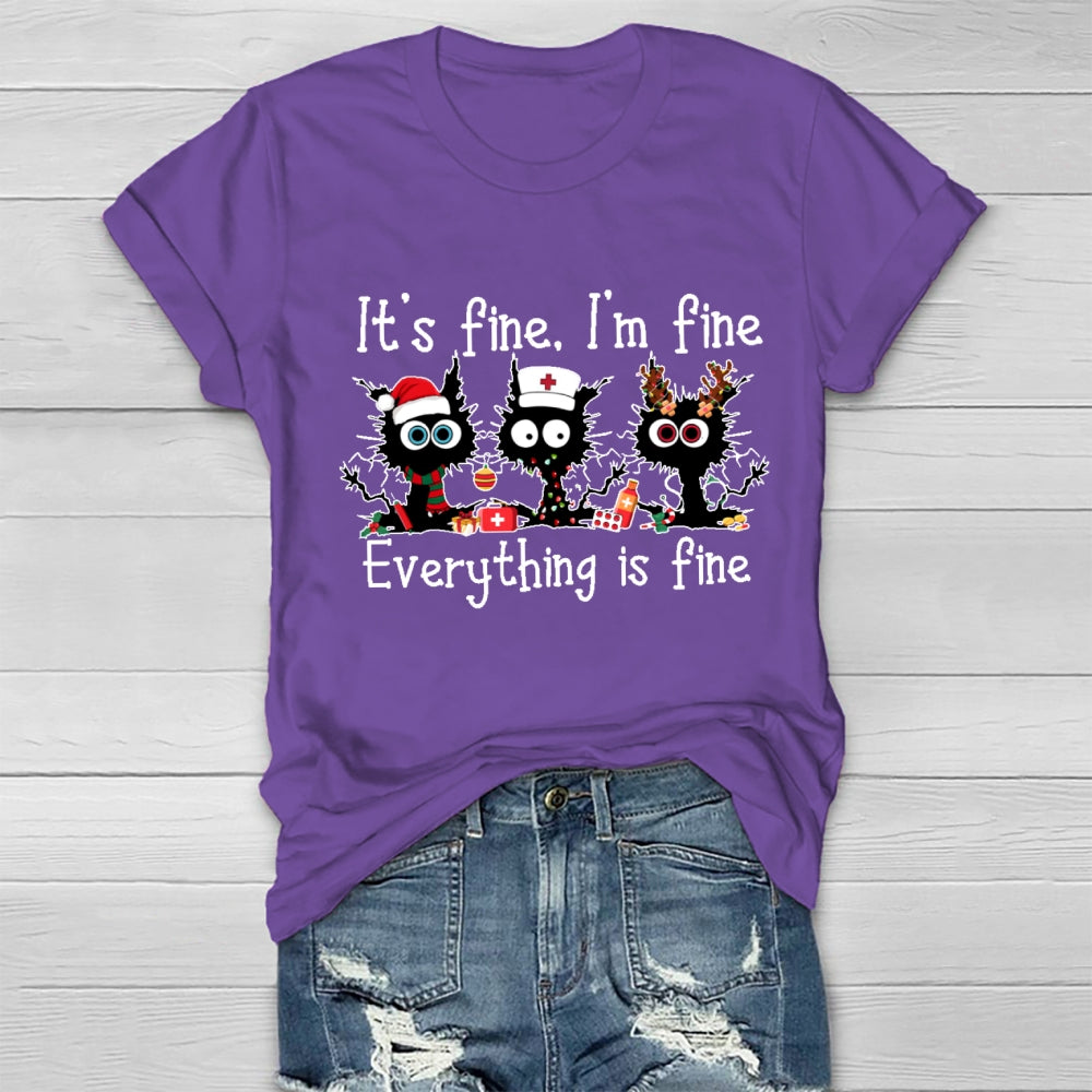 It'S Fine I'M Fine Everythig Is Fine Christmas Healthwear T-Shirt