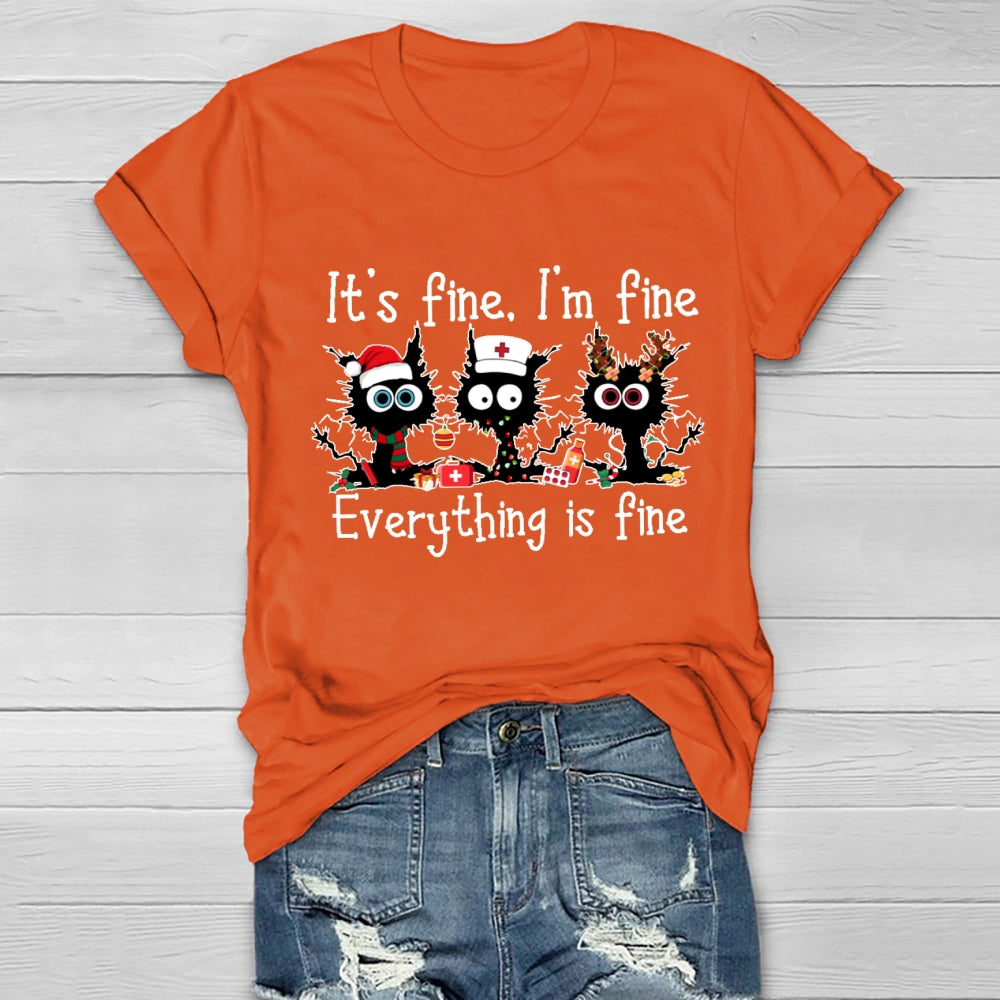 It'S Fine I'M Fine Everythig Is Fine Christmas Healthwear T-Shirt