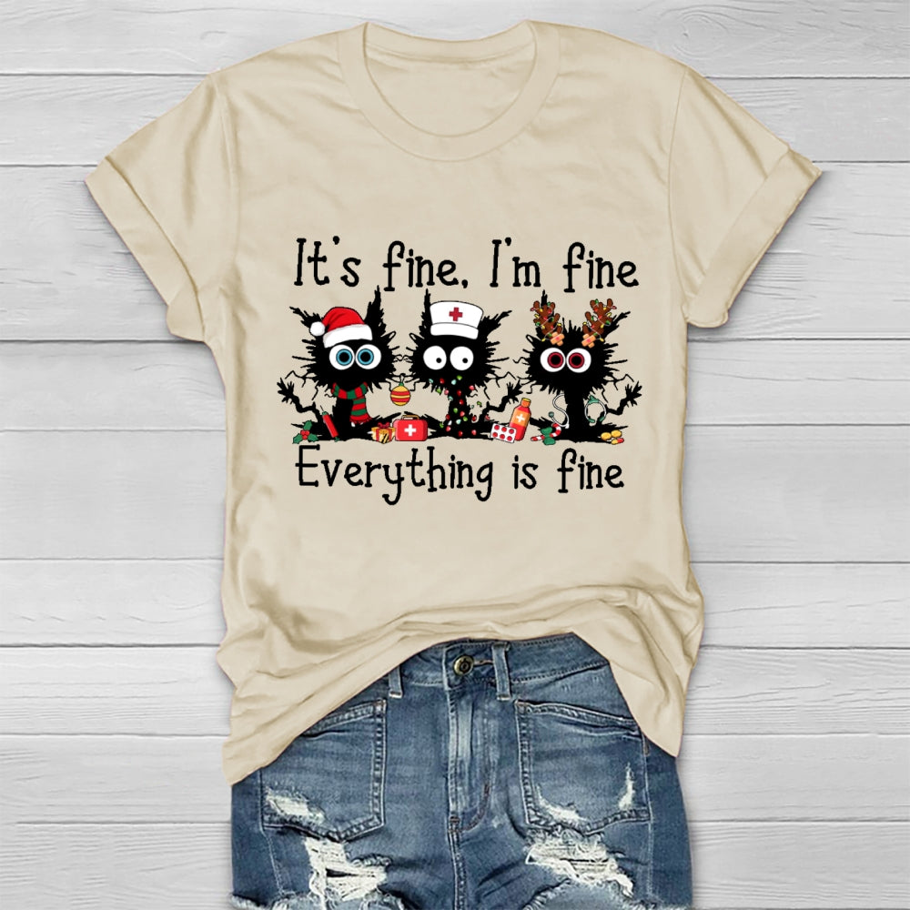 It'S Fine I'M Fine Everythig Is Fine Christmas Healthwear T-Shirt