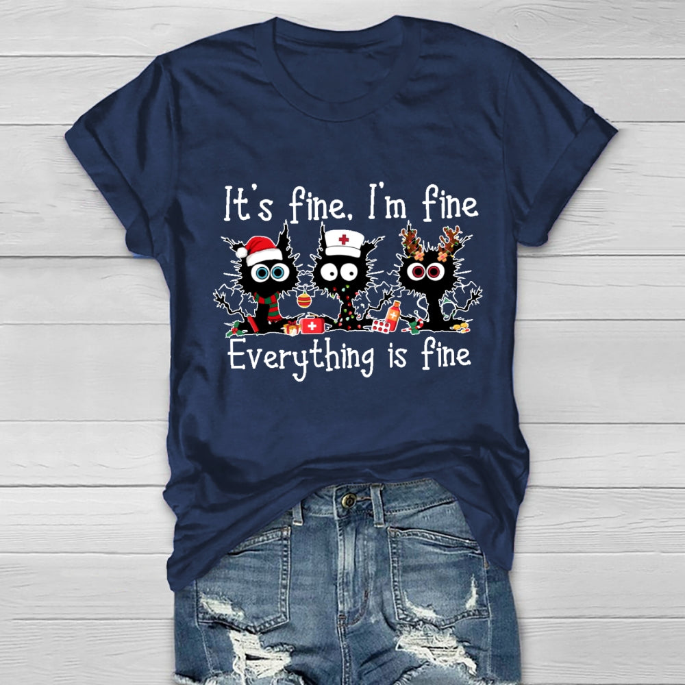It'S Fine I'M Fine Everythig Is Fine Christmas Healthwear T-Shirt