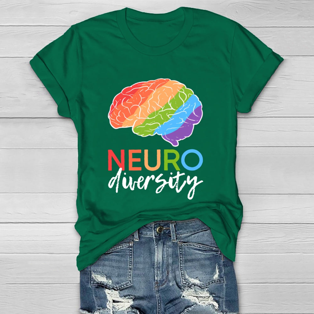 Neurodiversity Colorful Brain Healthwear T-shirt