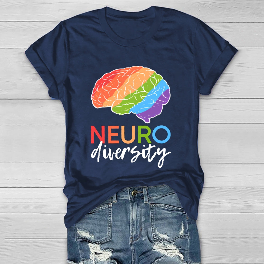 Neurodiversity Colorful Brain Healthwear T-shirt