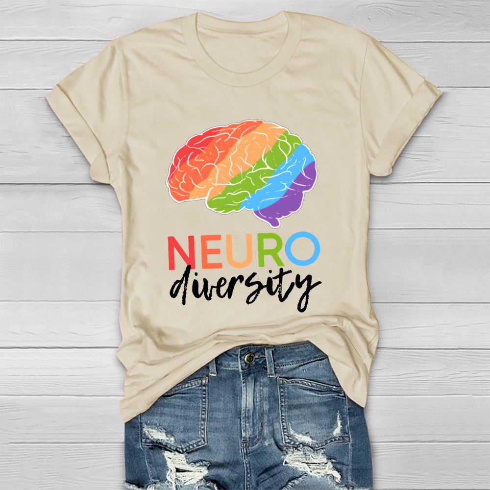 Neurodiversity Colorful Brain Healthwear T-shirt