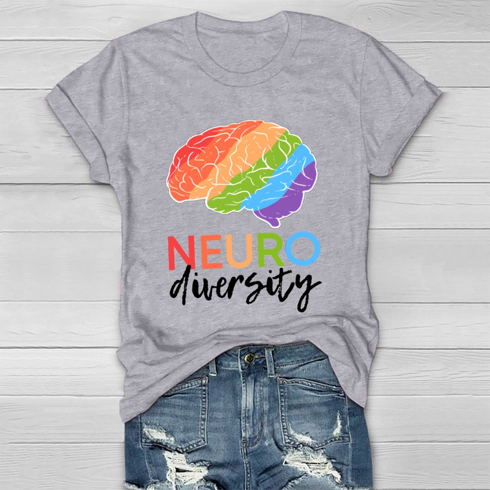 Neurodiversity Colorful Brain Healthwear T-shirt