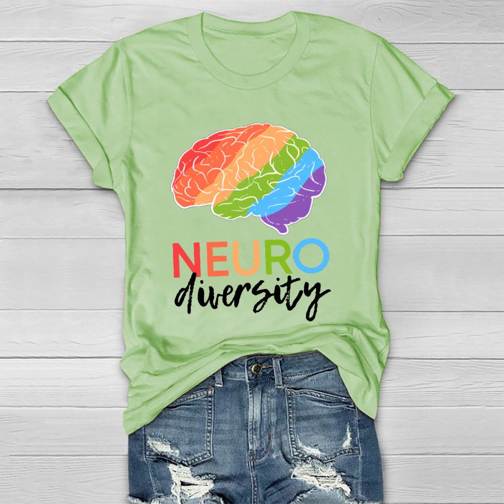 Neurodiversity Colorful Brain Healthwear T-shirt