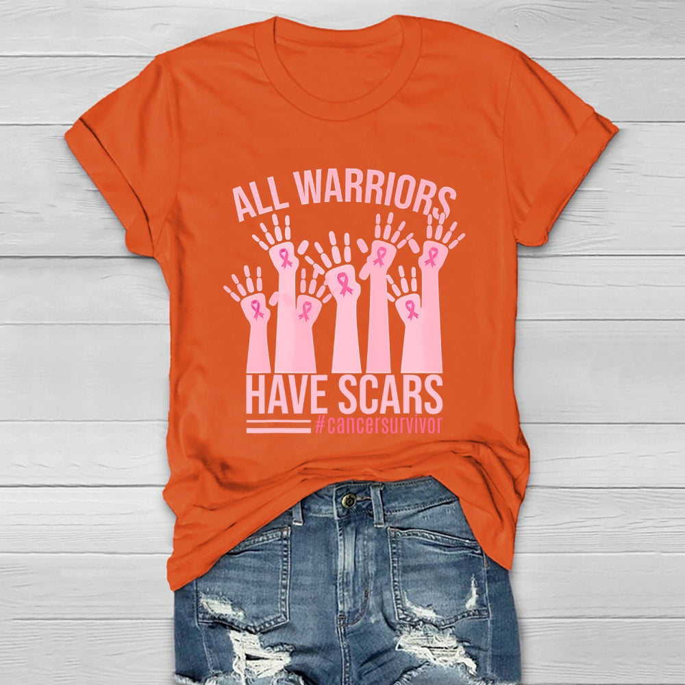 All Warriors Have Scars Cancer Survivor  Healthwear T-shirt