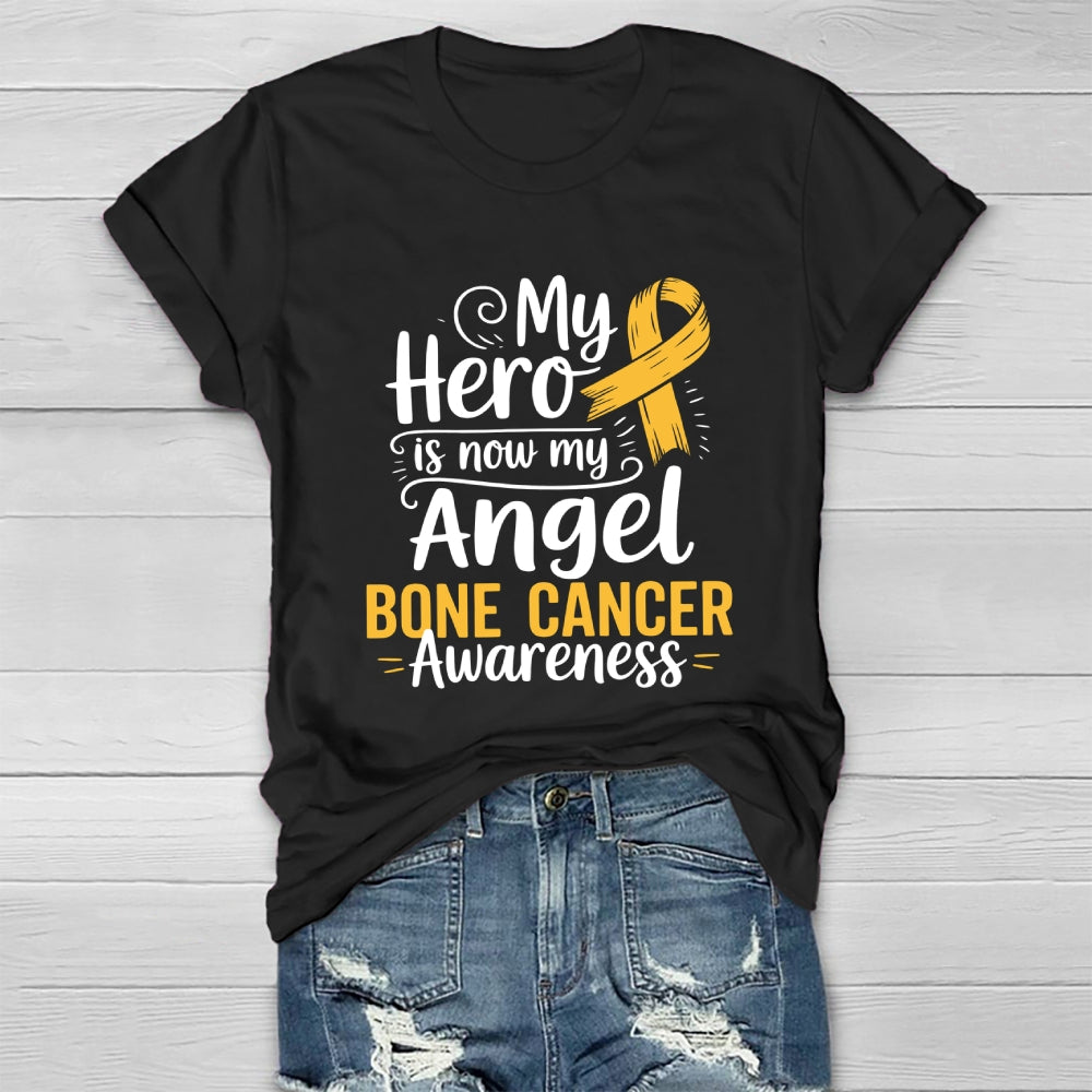My Hero Is Now My Angel Bone Cancer Awareness Healthwear T-shirt