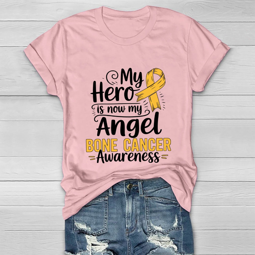 My Hero Is Now My Angel Bone Cancer Awareness Healthwear T-shirt