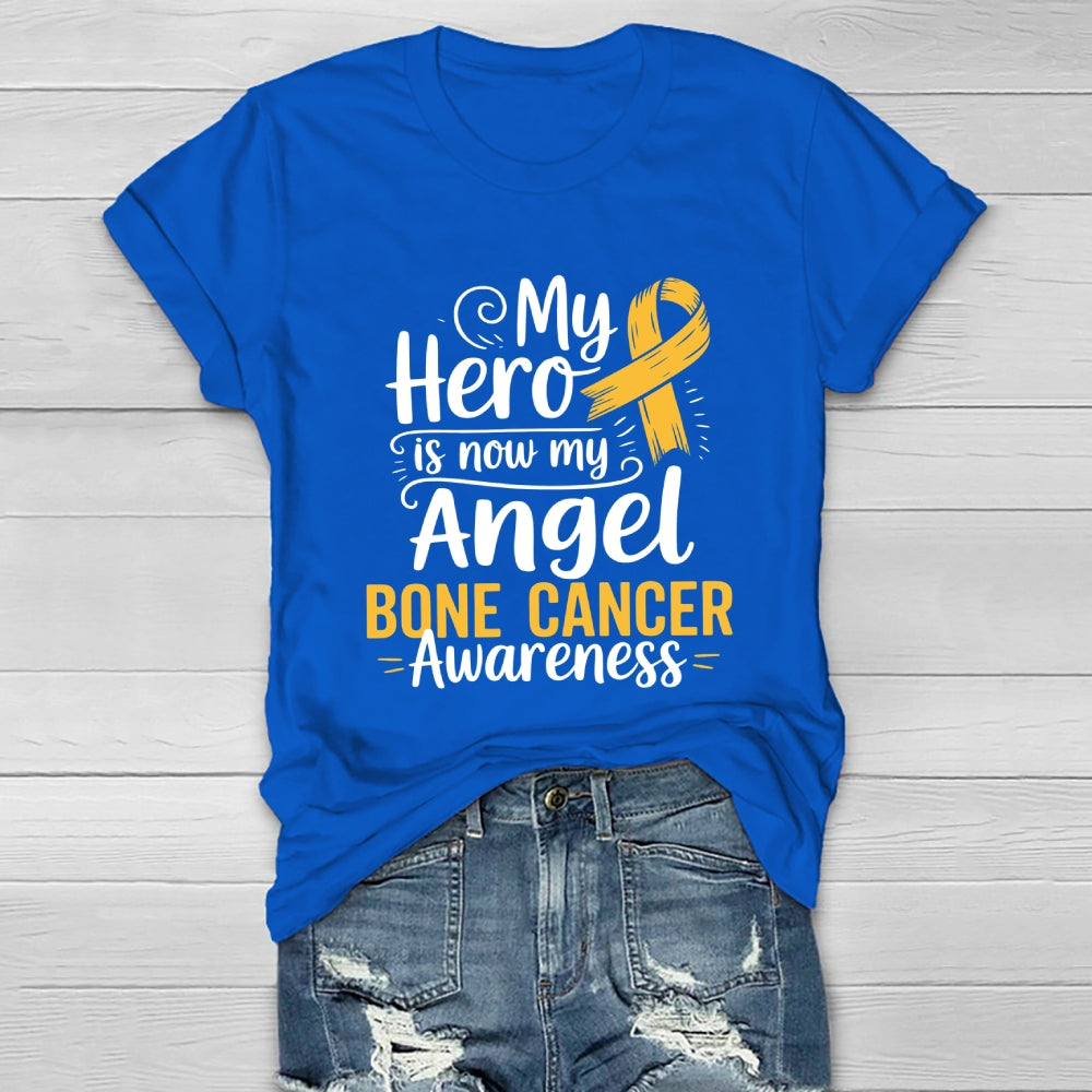 My Hero Is Now My Angel Bone Cancer Awareness Healthwear T-shirt