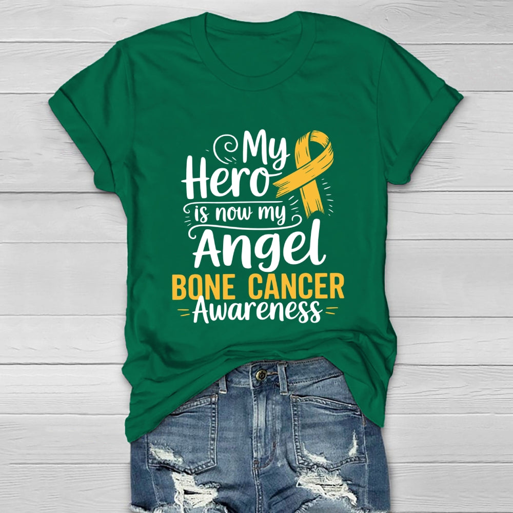 My Hero Is Now My Angel Bone Cancer Awareness Healthwear T-shirt