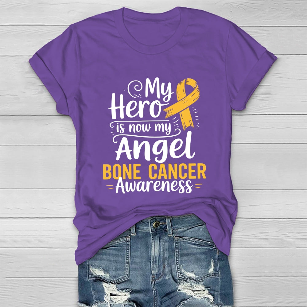 My Hero Is Now My Angel Bone Cancer Awareness Healthwear T-shirt