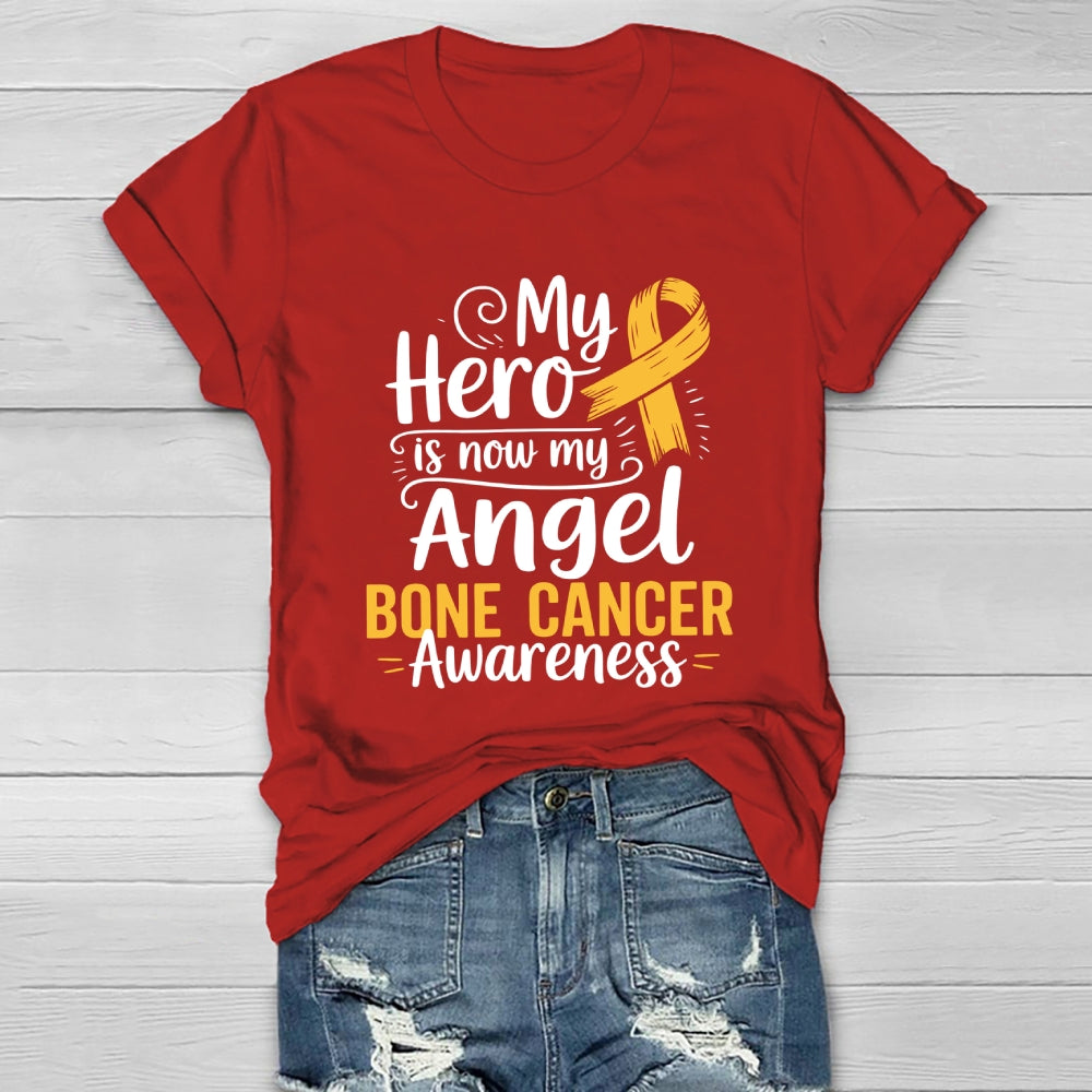 My Hero Is Now My Angel Bone Cancer Awareness Healthwear T-shirt