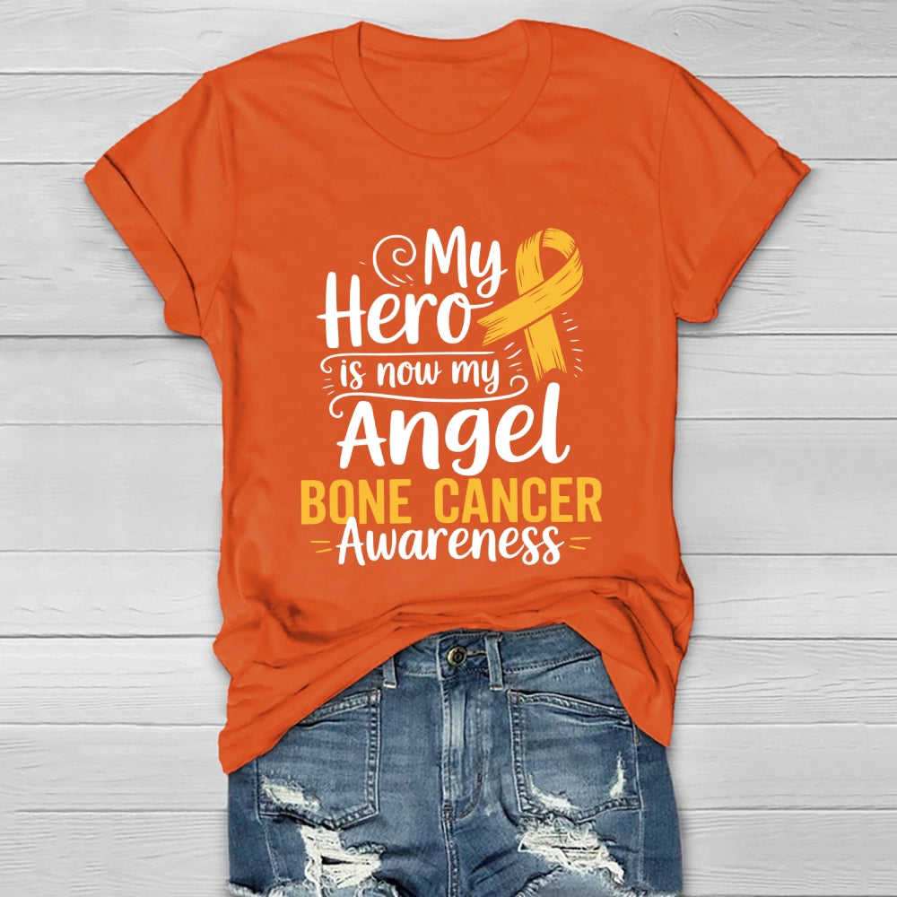 My Hero Is Now My Angel Bone Cancer Awareness Healthwear T-shirt