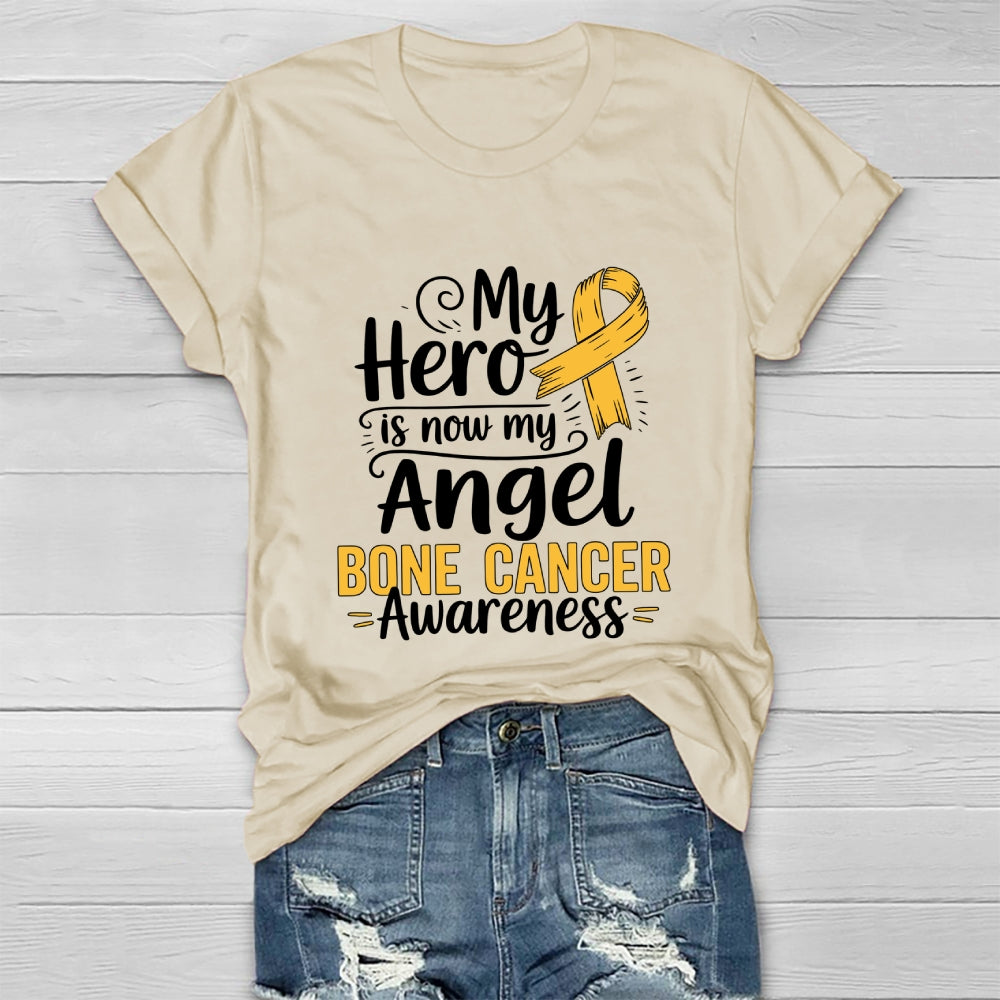 My Hero Is Now My Angel Bone Cancer Awareness Healthwear T-shirt