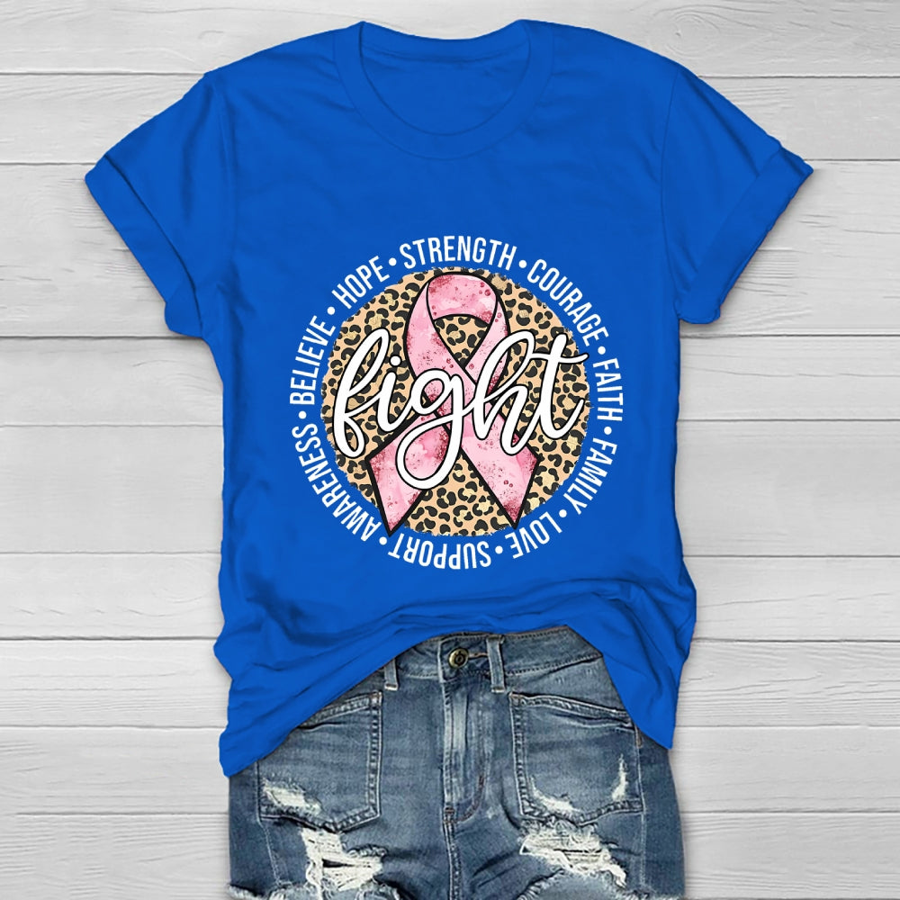 Breast Cancer Awareness Fight Hope  Pink Ribbon Healthwear T-shirt