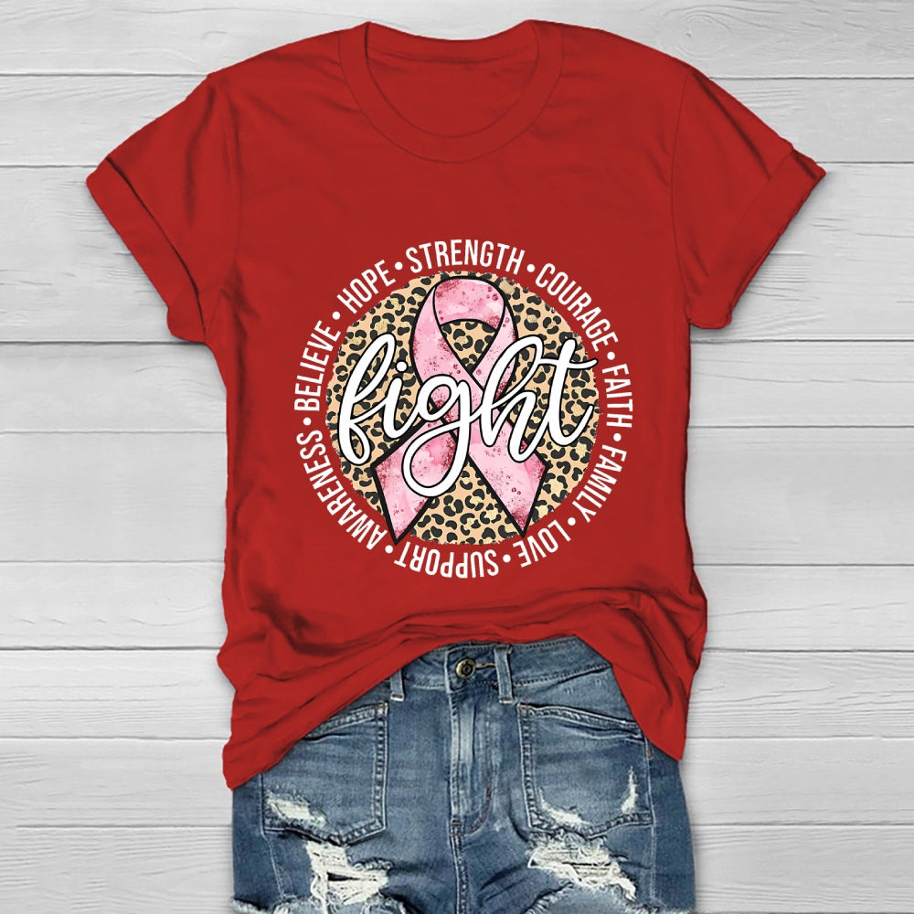 Breast Cancer Awareness Fight Hope  Pink Ribbon Healthwear T-shirt