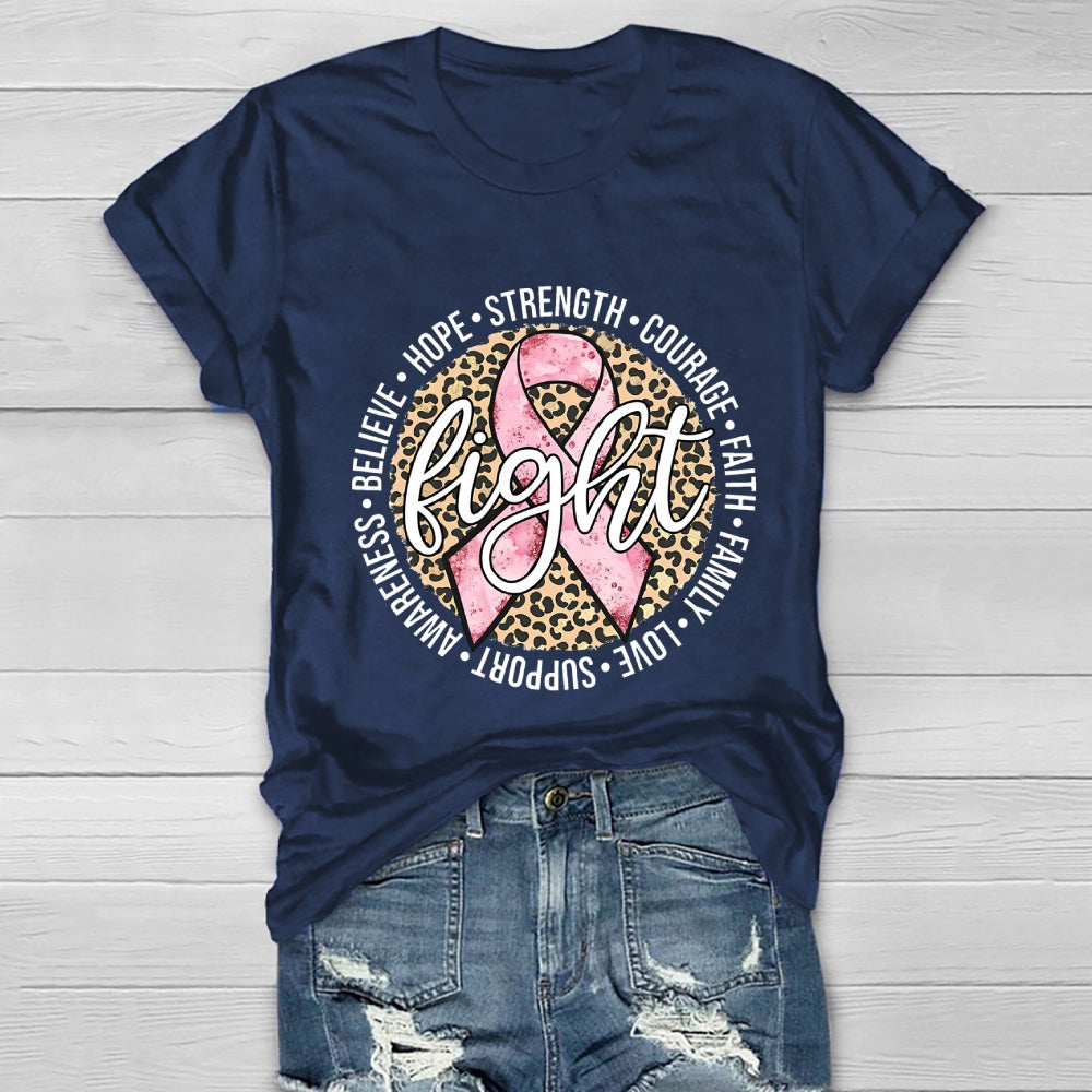 Breast Cancer Awareness Fight Hope  Pink Ribbon Healthwear T-shirt