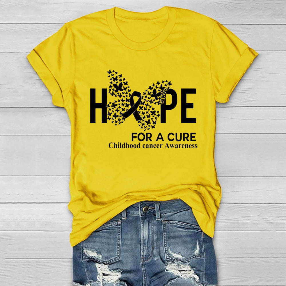Hope For A Cure Childhood Cancer Awareness  Healthwear T-shirt