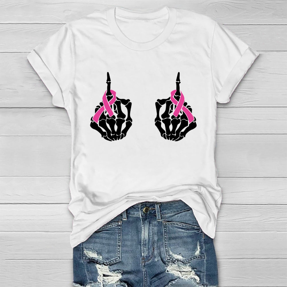 Breast Cancer Skeleton Hand  Healthwear T-shirt